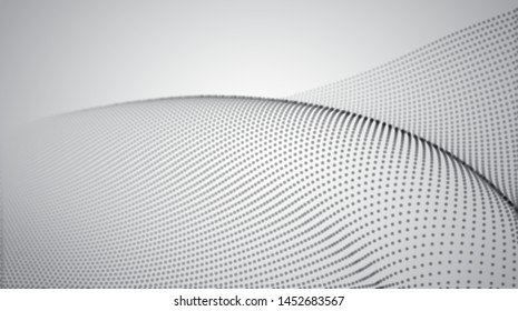 abstract vector 3d background with bends and wave