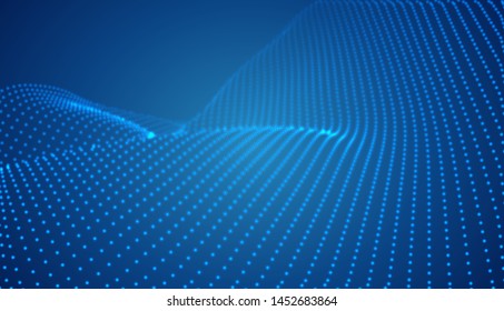 abstract vector 3d background with bends and wave