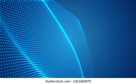 abstract vector 3d background with bends and wave