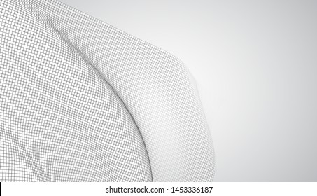 abstract vector 3d background with bends and wave