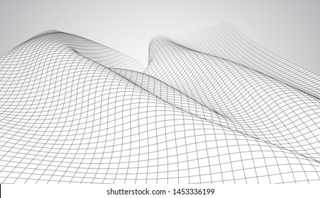 abstract vector 3d background with bends and wave