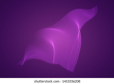 abstract vector 3d background with bends and wave