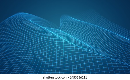 abstract vector 3d background with bends and wave