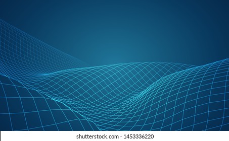 abstract vector 3d background with bends and wave
