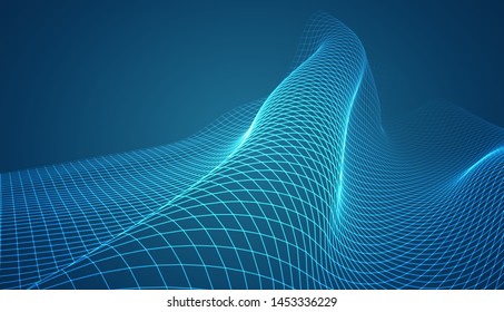 abstract vector 3d background with bends and wave
