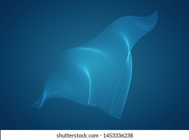 abstract vector 3d background with bends and wave
