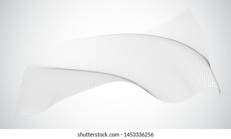 abstract vector 3d background with bends and wave