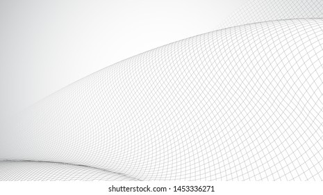 abstract vector 3d background with bends and wave