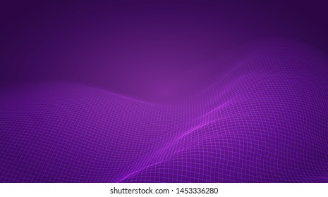 abstract vector 3d background with bends and wave