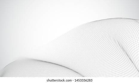 abstract vector 3d background with bends and wave