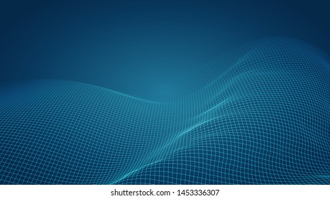 abstract vector 3d background with bends and wave