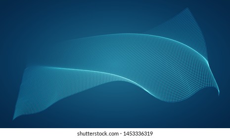 abstract vector 3d background with bends and wave