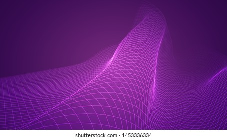 abstract vector 3d background with bends and wave