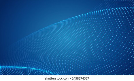 abstract vector 3d background with bends and wave