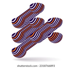 Abstract vector 3D background isolated, trendy wallpaper, construction style artwork.
