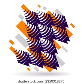 Abstract vector 3D background isolated, trendy wallpaper, construction style artwork.