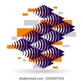 Abstract vector 3D background isolated, trendy wallpaper, construction style artwork.