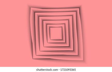 Abstract vector 3d background in pink color with geometric pattern.