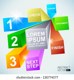 Abstract vector 3d blocks infographic