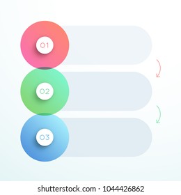Abstract Vector 3d Circle Number Steps 1 to 3
