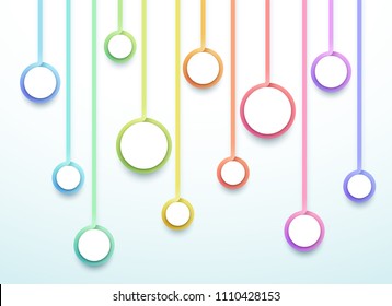 Abstract Vector 3d Colorful 12 Step Circles Infographic