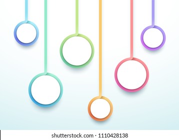 Abstract Vector 3d Colorful 6 Step Circles Infographic