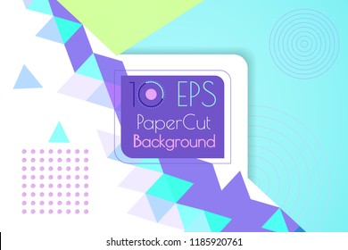 Abstract vector 3D colorful paper cut triangular and various geometry template background