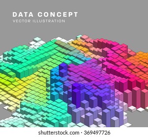 Resumen Vector 3D Ciberespacio Grid para fondo científico. Ilustración vectorial de tecnología.