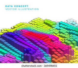 Abstract Vector 3D Cyberspace Grid for Science Background. Technology vector illustration.