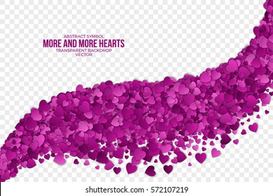Abstract Vector 3d Hearts on Transparent Backdrop. Valentine's Day illustration