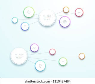 Abstract Vector 3d Horizontal Mind Map Infographic