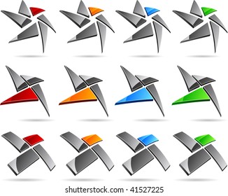 Abstract vector 3d icons such logos.