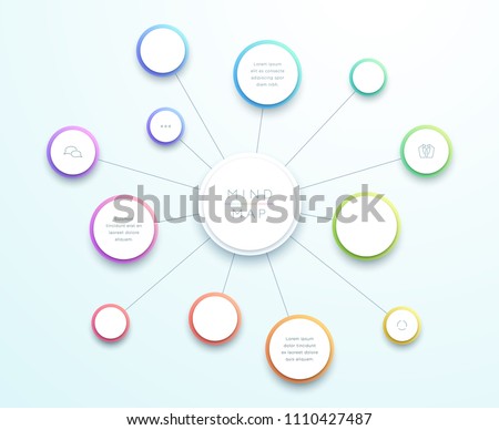 Abstract Vector 3d Large Mind Map Infographic