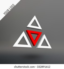 Abstract vector 3d logo. Arches in perspective projection. Figure of triangles for your design