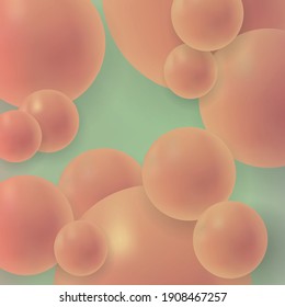 Abstract vector 3d orange bubbles