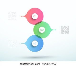 Abstract Vector 3d Stacked 3 Step Circle Infographic