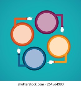 Abstract vector 4 steps infographic template in flat style for layout workflow scheme, numbered options, chart or diagram