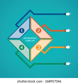 Abstract vector 4 steps infographic template in flat style for layout workflow scheme, numbered options, chart or diagram