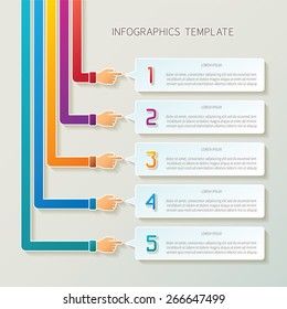 Abstract vector 5 steps infographic template in 3D style for layout workflow scheme, numbered options, chart or diagram