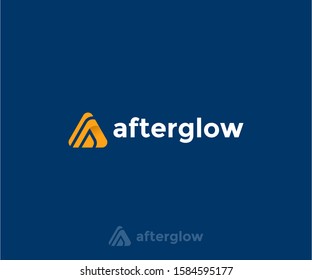 Abstract Vector After glow Logo in two color variations. Premium Logotype design for luxury company branding. Elegant simple identity design flat illustration. Icon template