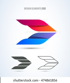 Abstract vector airplane logo icon design elements. Airport identity stile.