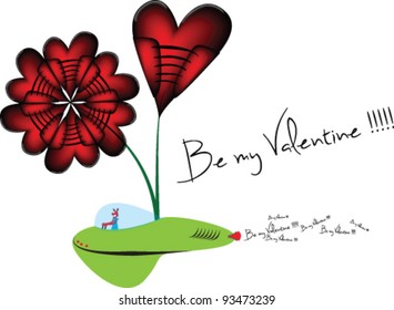 abstract vector alien valentine
