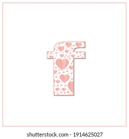 Abstract vector alphabet - f made from heart - alphabet set