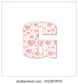 Abstraktes Vektoralphabet - G aus dem Herzen - Alphabet