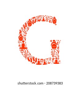 Abstract vector alphabet - G made from Icon Spa - alphabet set.