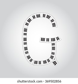 Abstract vector alphabet -  G  made from  piano - alphabet set