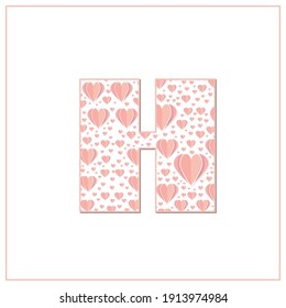 Abstract vector alphabet - H made from heart - alphabet set