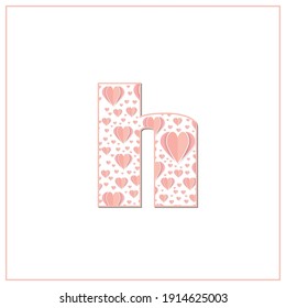Abstract vector alphabet - h made from heart - alphabet set