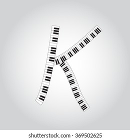 Abstract vector alphabet -  K  made from  piano - alphabet set