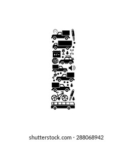 Abstract vector alphabet - I made from car icon - alphabet set